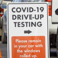 COVID-19 Drive Up Testing sign 